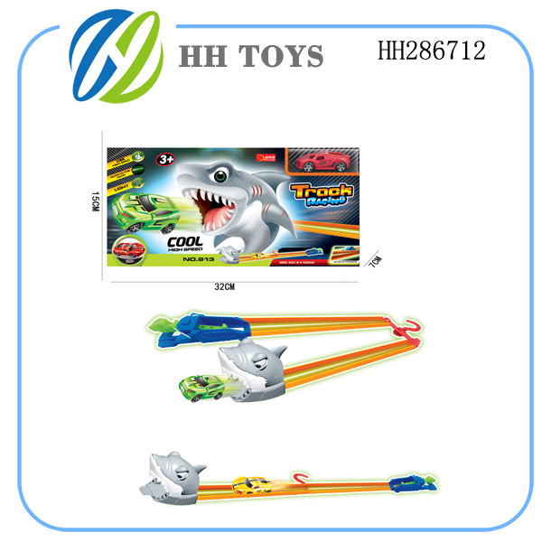Slingshot shark-themed noctilucent railcar