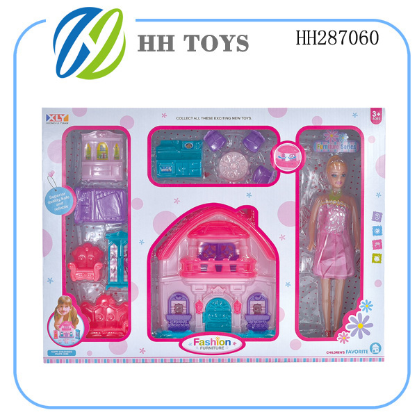 Furniture castle + barbie