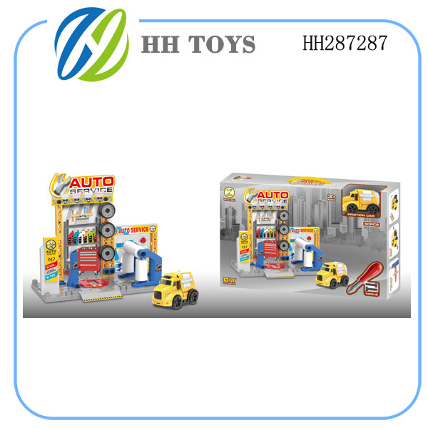 DIY car repair scene set
