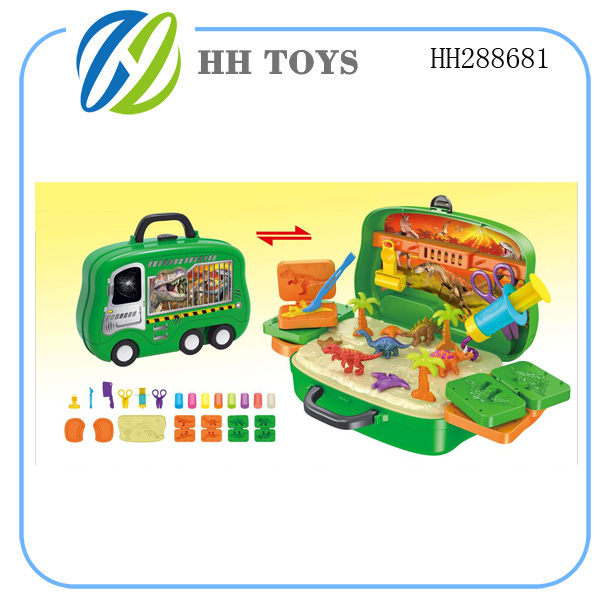 Play the dinosaur world suitcase