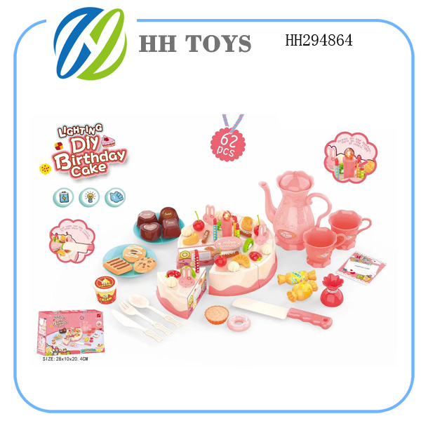 62PCS DIY水果灯光蜡烛蛋糕套装(包电/2粒AG3纽扣电池)