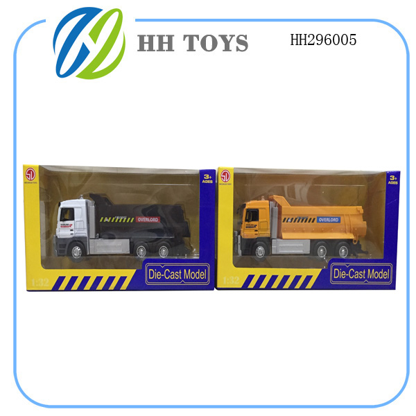 1：32惯性仿真合金模型 黄黑工程斗车