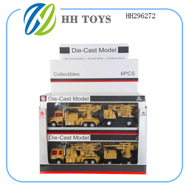 1:60灯光音乐回力合金模型 军事枪炮车+后拖（6pcs/展示盒）