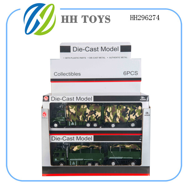 1:60回力合金模型 军事货运车+后拖（6pcs/展示盒）