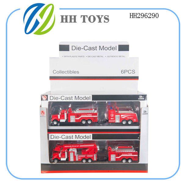 1:70滑行合金模型 消防车+后拖（6pcs/展示盒）
