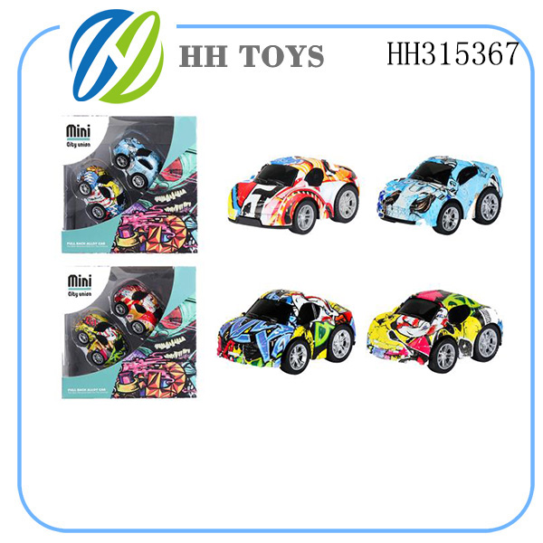 Q版涂鸦迷你合金回力车 2PCS