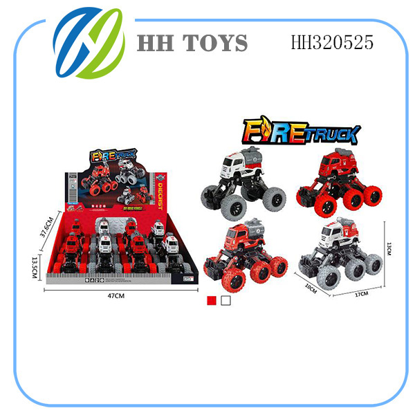Recoil alloy  fire truck 8pcs
