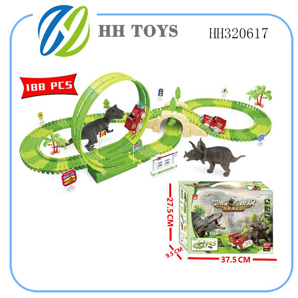 Circular track dinosaur electric railcar