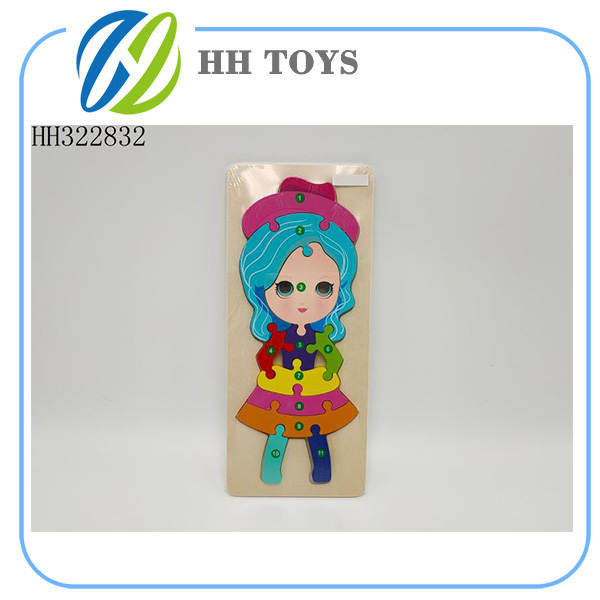木制立体女孩拼图