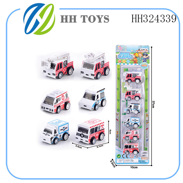recoil Police and fire engines 6PCS