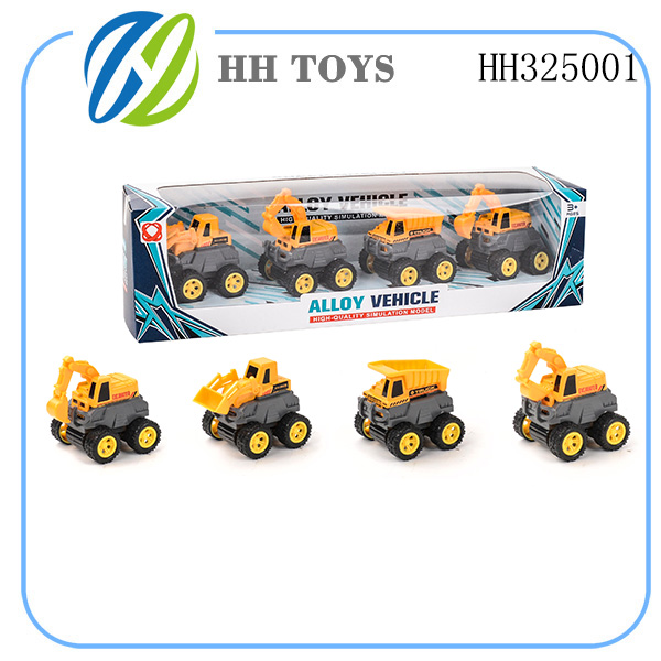 recoil alloy Engineering vehicle 4PCS