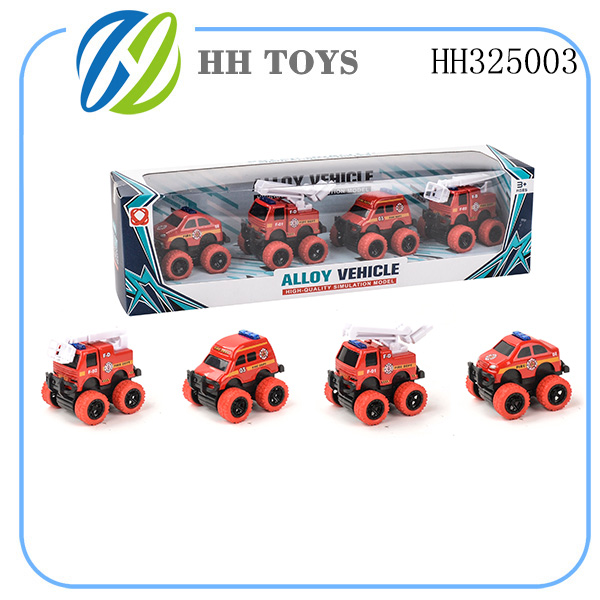 recoil alloy fire vehicle 4PCS
