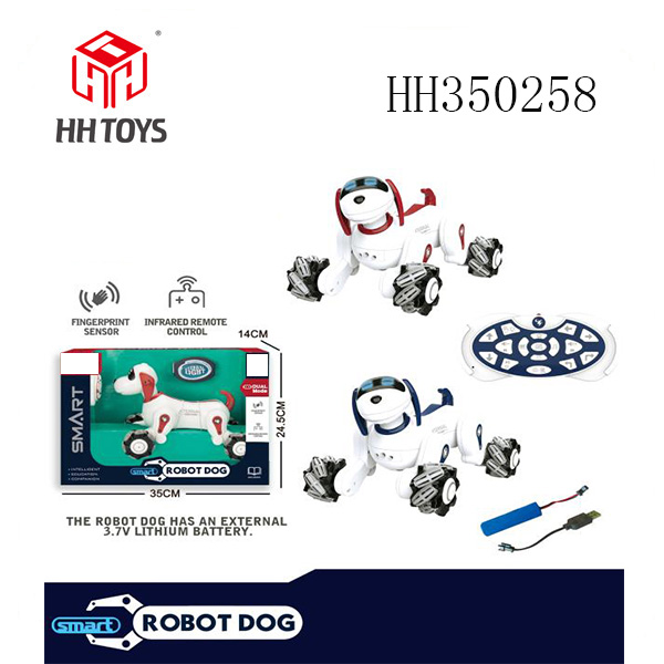 Intelligent fingerprint sensor R/C dog,with USB charger,red/blue mixed
