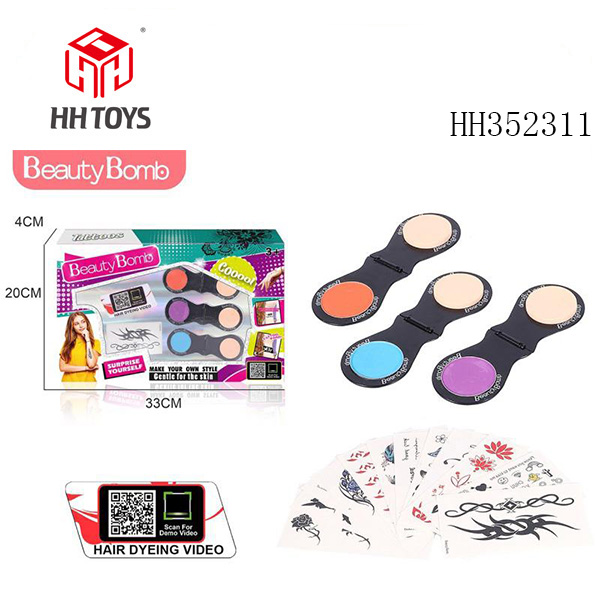 Girl hair dye tattoo set