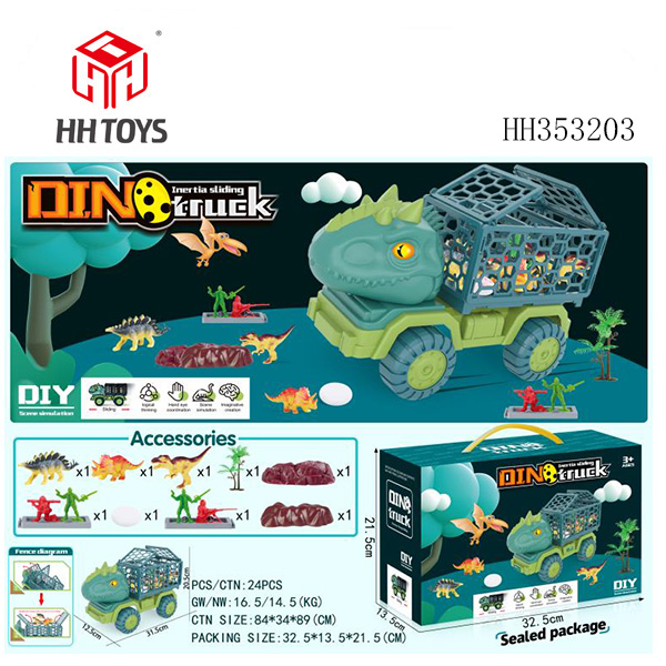 Sliding dinosaur transport leather