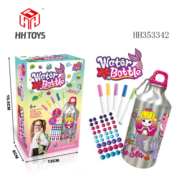 DIY Mermaid Graffiti Water Bottle (500ML5 color watercolor pen)