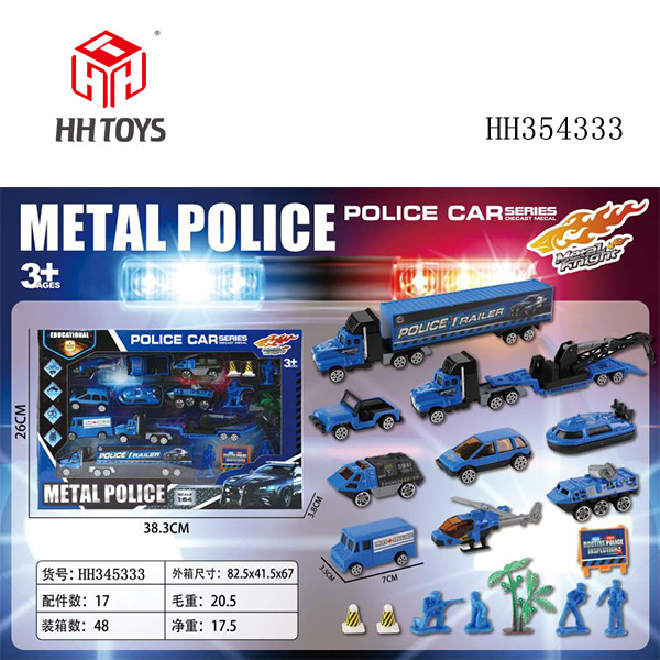 Alloy police car set