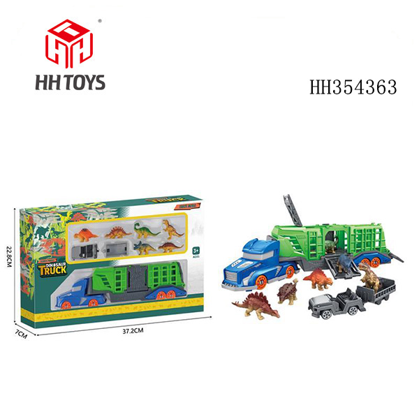 Small cage car with dinosaur (storage, scene)