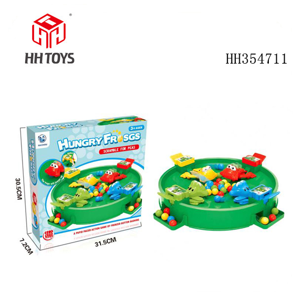 Frog eating beans and grabbing beads game (4-player plate)