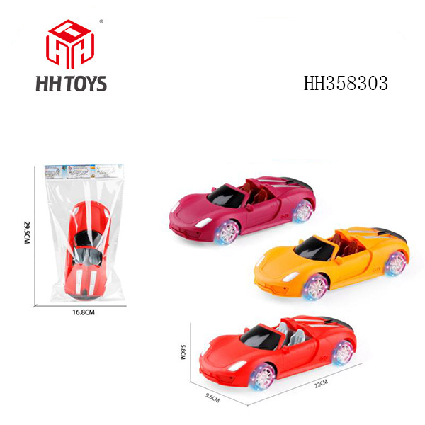 1: 18 Porsche Inertia Convertible Simulation Car+Four Wheel Colorful Lights (including AG13 three button batteries)