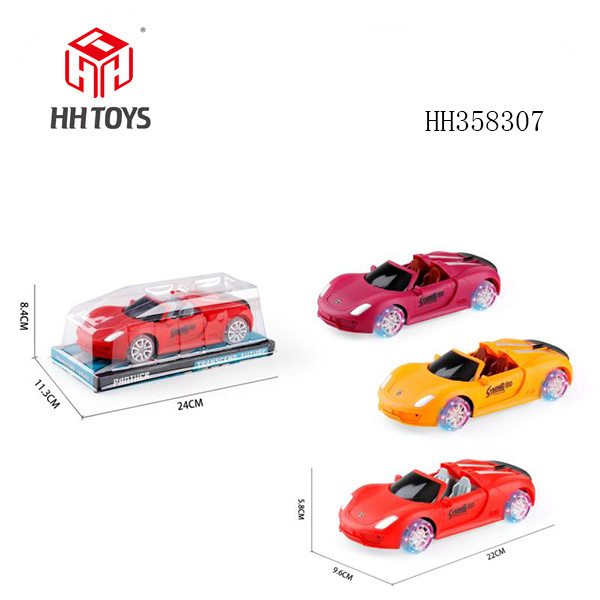 1: 18 Porsche Inertia Convertible Racing Car+Four Wheel Colorful Lights (including AG13 three button batteries)