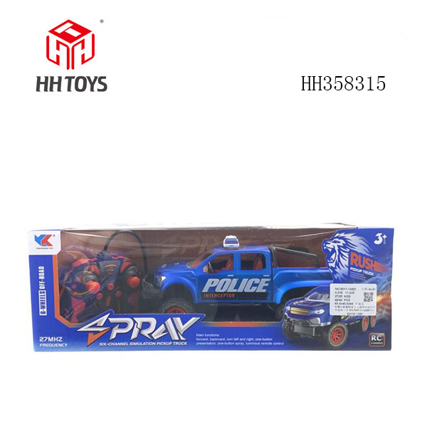 1:16 6CH RC Police car with mist spraying function,incl.batt.