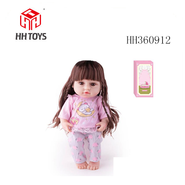 38CM Reborn Doll Small Full Soft Rubber Can Drink Water and Urine, Car Hair, with Nipple, Drinking Bottle, Diaper, Birth Card