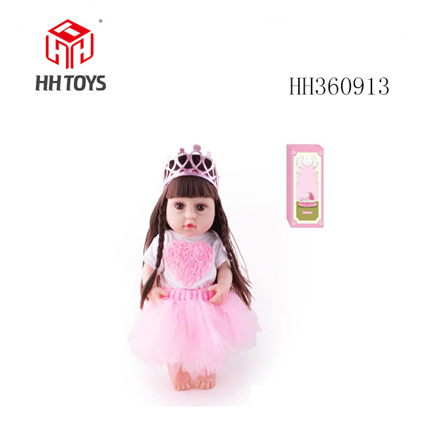 38CM Reborn Doll Small Full Soft Rubber Can Drink Water and Urine, Car Hair, with Nipple, Drinking Bottle, Diaper, Birth Card