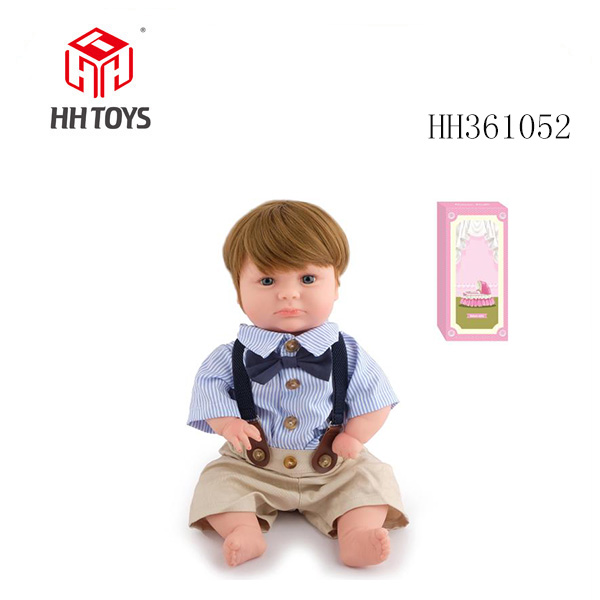 50cm重生娃娃初生婴儿软胶高仿真娃娃（假发套）带奶瓶，磁性奶嘴，尿布，出生卡