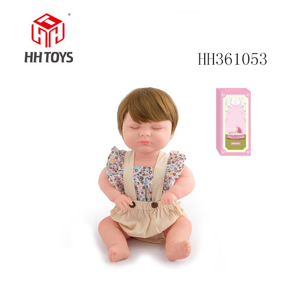 50cm重生娃娃初生婴儿软胶高仿真娃娃（假发套）带奶瓶，磁性奶嘴，尿布，出生卡