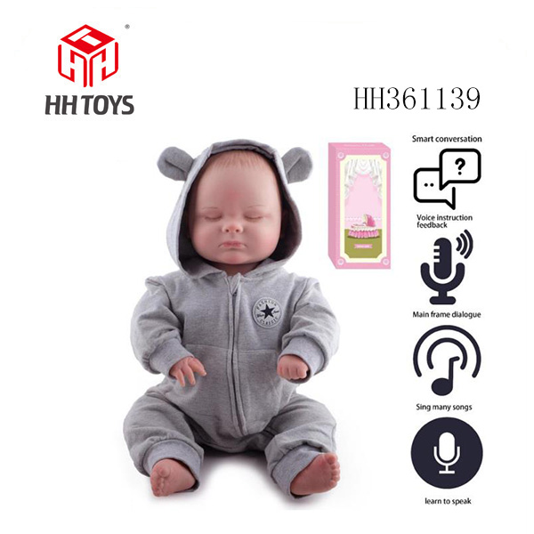 60厘米重生娃娃高仿真婴儿娃娃，（手工绘发）全身软胶，带奶瓶，磁性奶嘴，尿布，出生卡，带语言对话，学舌功能