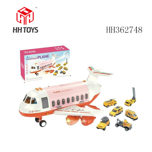 电动玩具益智类惯性声光雾化冒烟收纳飞机