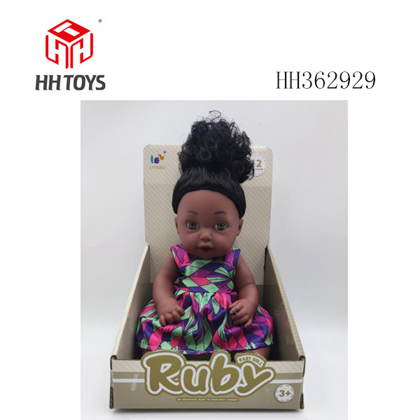 12寸全搪胶12声黑人娃娃