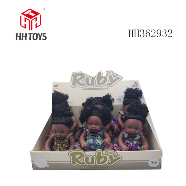 12寸全塘12声黑人女娃娃6只装