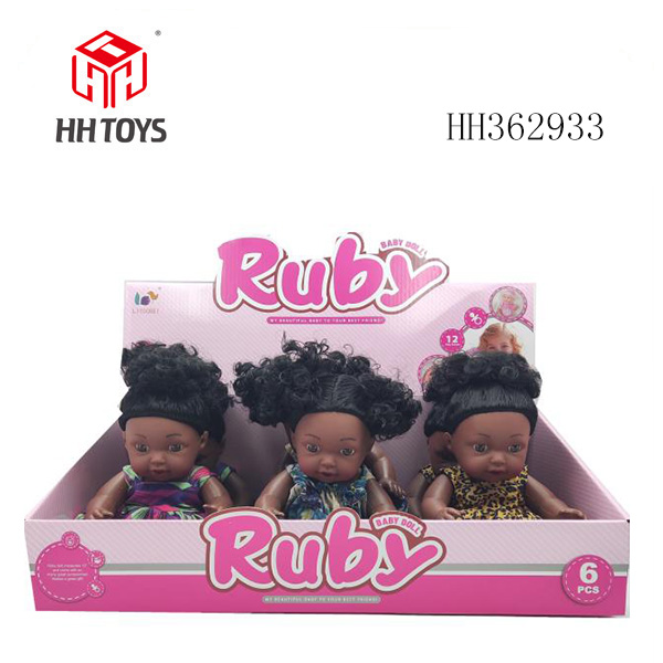 12寸吹瓶12声黑人娃娃6只（3套衣服混装）