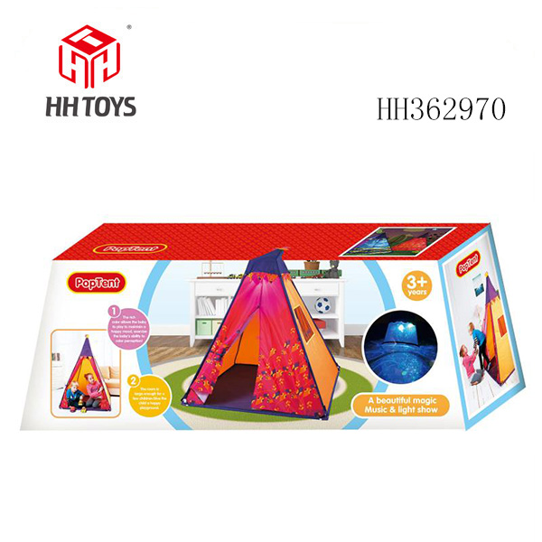 Indian Tent with Music Colorful Projection Light - Orange